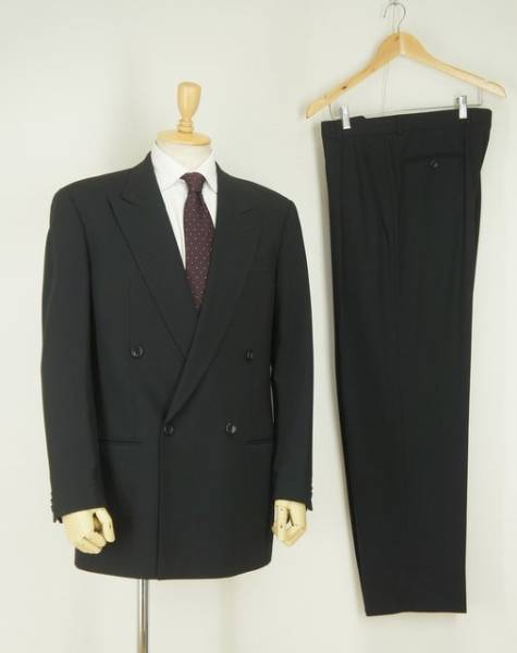 A4620イタリア製*アルマーニ*ブラックスーツ/フォーマル/黒