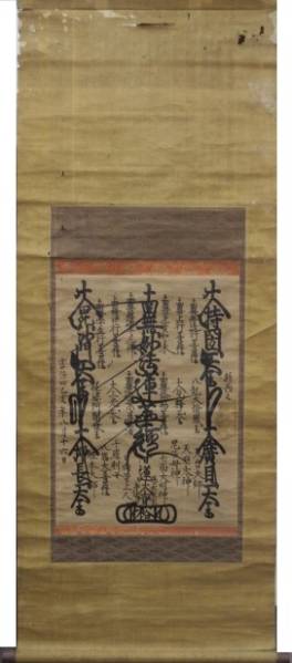 曼荼羅 日蓮宗 身延山久遠寺34世日裕 題目 仏画 掛軸④ 【公式通販】