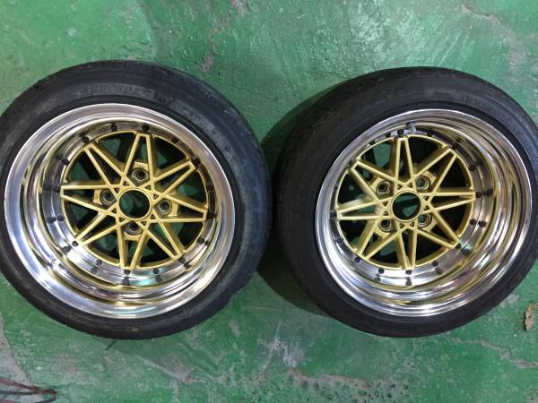 希少 WORK エクイップ03 15 9.5J 4H 2本 AE86 深リム旧車 m.t WORK