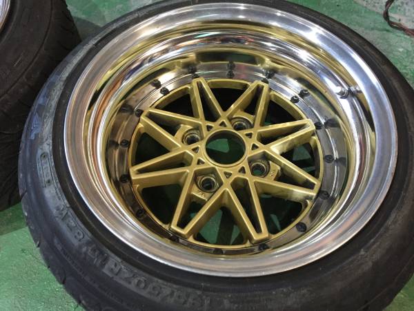希少 WORK エクイップ03 15 9.5J 4H 2本 AE86 深リム旧車 m.t WORK