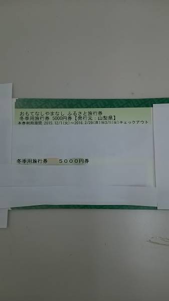 ☆おもてなしやまなし 山梨県 ふるさと旅行券 5000円券2枚 ④