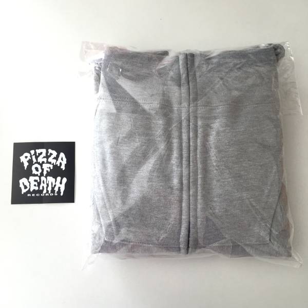 新品☆PIZZA OF DEATH ジップパーカー グレー S ステッカー付 【公式通販】