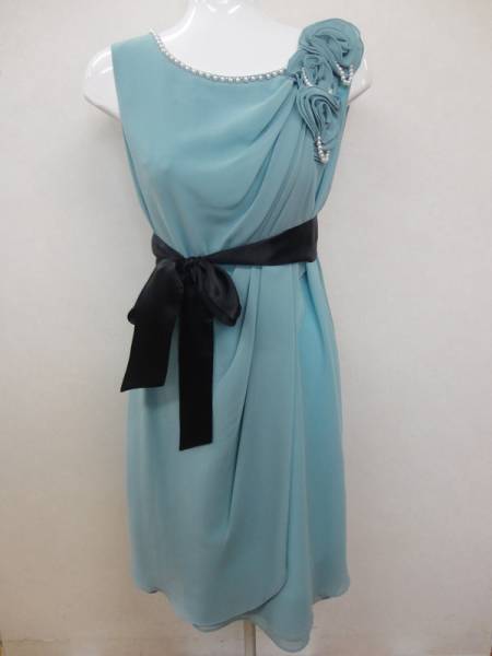Incline　お花×パールデザインドレス　ミント/L　新品