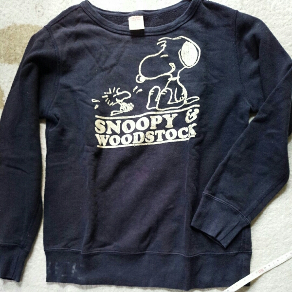 denimdungareeサイズ160★スヌーピーswバクプリあり