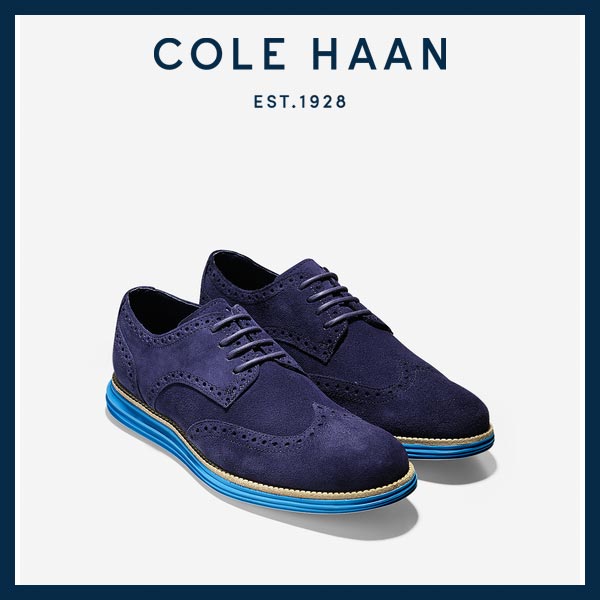 名作! COLE HAAN LUNARGRAND スウェード WING TIP BLUE US8.5