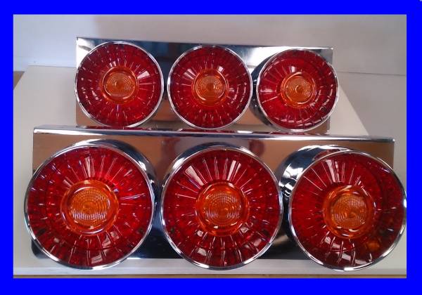 【税込】丸型カスタム3連トラックテール左右セット 赤/オレンジ