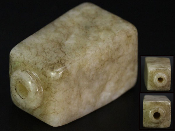 中国美術玉石彫刻根付白玉旧家蔵出(HN757)