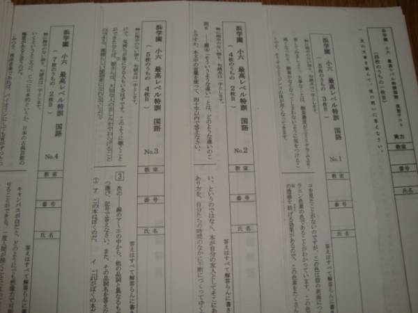 浜学園小６★最高レベル特訓国語　復習テスト