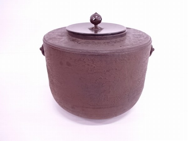 49566# 釜師大国藤兵衛造 松波地紋肩衝釜