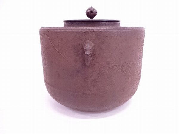 49566# 釜師大国藤兵衛造 松波地紋肩衝釜