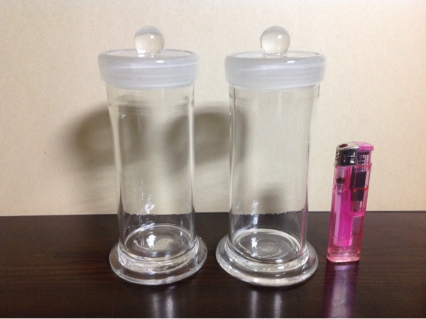 古いガラス瓶 薬瓶 2点 蓋付き 昭和レトロ 気泡入りガラス瓶 【公式通販】