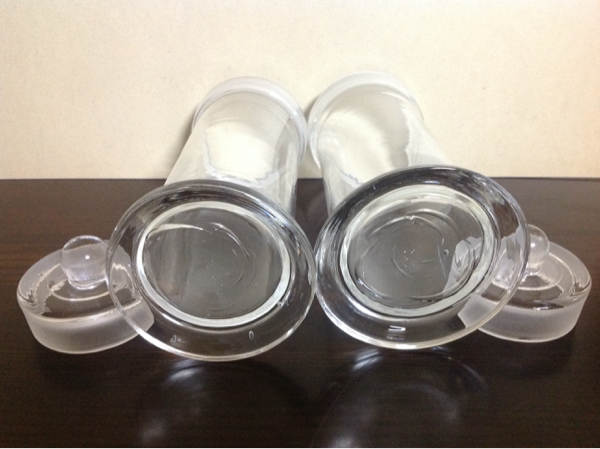 古いガラス瓶 薬瓶 2点 蓋付き 昭和レトロ 気泡入りガラス瓶 【公式通販】