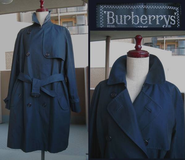 バーバリーチェックコート ライナー ベルト付 濃紺 9AR BURBERRY