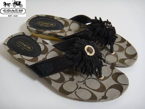 即決☆新品☆COACHコーチシグネチャーサンダル☆約23cm 【公式通販】