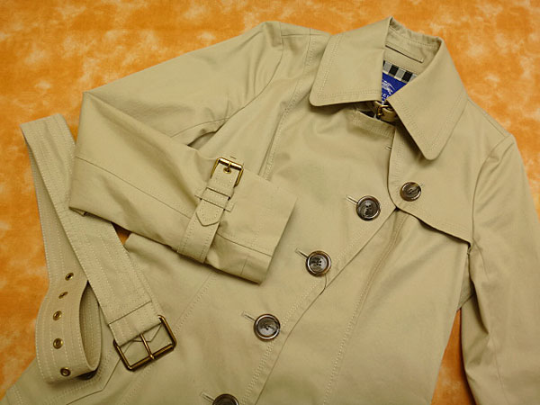 ★010629【バーバリーブルーレーベル】シングルトレンチコート38