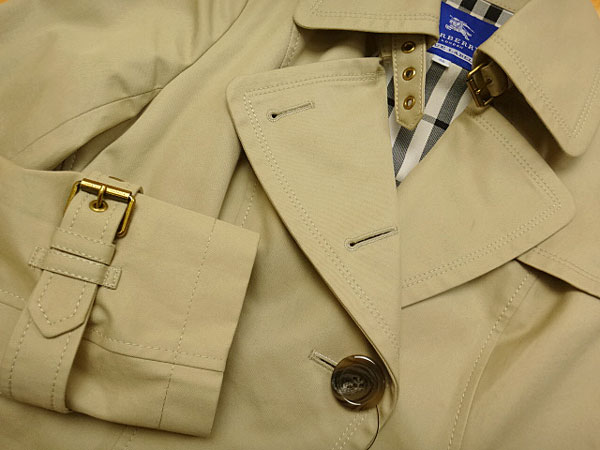 ★010629【バーバリーブルーレーベル】シングルトレンチコート38