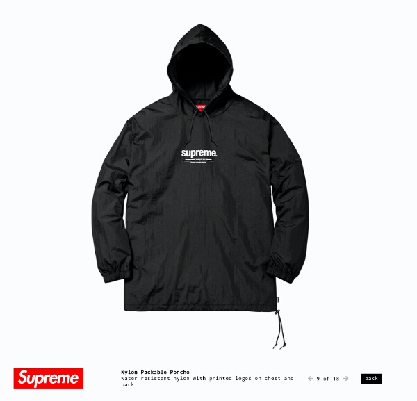 supreme 16ss poncho ナイロン ポンチョ 【 S 】【新品】 卸値 supreme 16ss Nylon Packable Poncho 黒s 【公式通販】