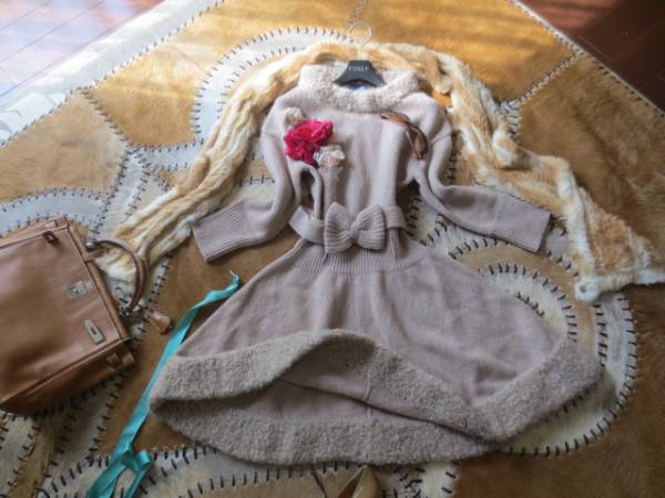 バーバリーブルーレーベル★完売春プードルニットリボンワンピ