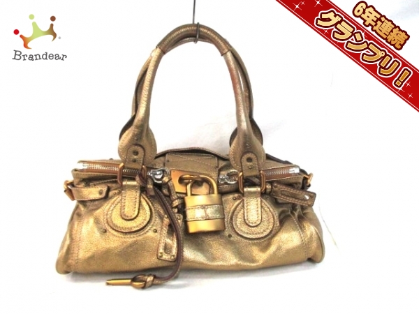 Chloe パディントン ポシェット ゴールド レザー ショルダーバッグ 