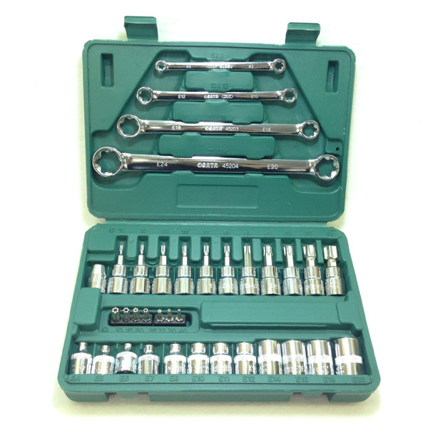 SATA☆3/8差込TORXソケット・ビット・メガネレンチセット☆即決