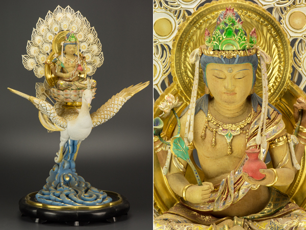 象牙 中国美術 細密透かし花彫り置物 径：9.8cm | 寿山石.芙蓉石