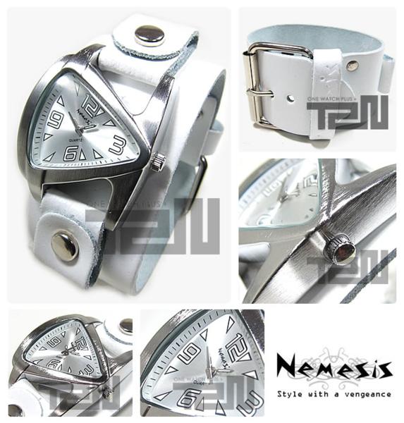 NEMESIS/ネメシス WGB024S レザーブレスウォッチ 白 腕時計