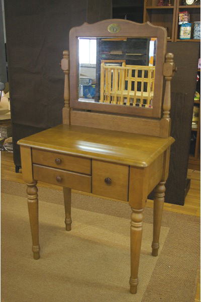 無垢　化粧台　イス付　オシャレ　中古品