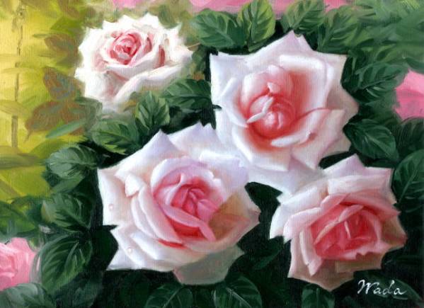 薔薇 油絵 奥谷全弘 薔薇 油絵 SM 奥谷全弘 薔薇の花 油彩SM - メルカリ