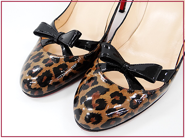 1円 本物 クリスチャンルブタン エナメル パンプス 38 靴