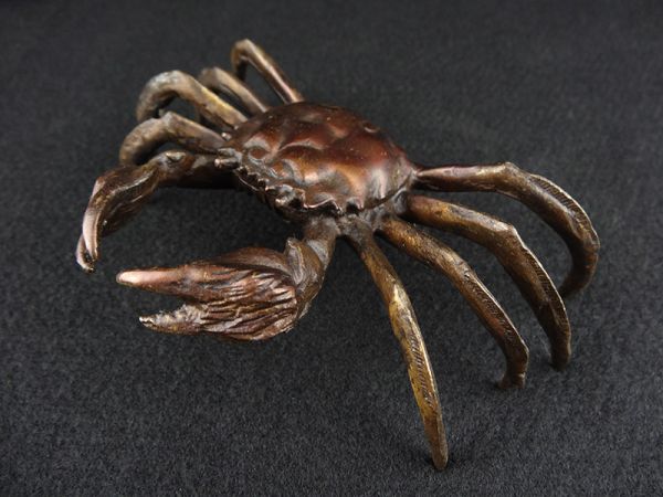 細工唐銅製 かに蟹高彫置物 超美品 246g 684 珍品 鎌倉彫 【公式通販】