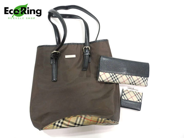 1円 バーバリー 長財布 トートバッグ等 計3点セット AI651