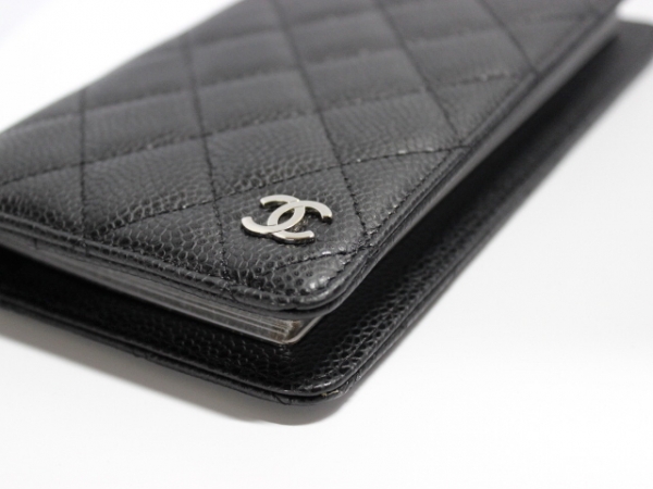 シャネル 手帳 美品 マトラッセ 黒 キャビアスキン CHANEL シャネル