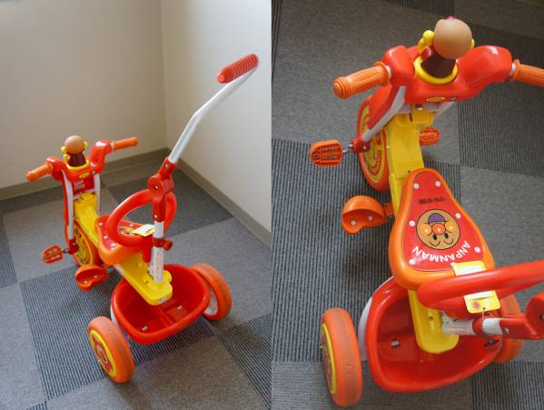 美品!それいけ!アンパンマン 折りたたみ三輪車 オールインワンUP