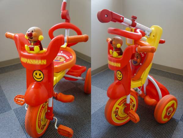 美品!それいけ!アンパンマン 折りたたみ三輪車 オールインワンUP 美品!それいけ!アンパンマン 折りたたみ三輪車 オールインワンUP