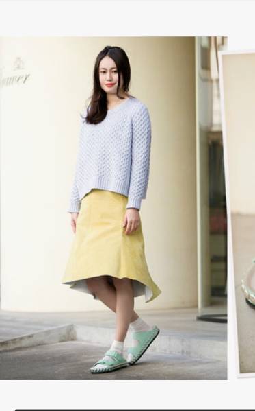 DRAWER★美品2015RT17万シープスエードフレアスカート36♪ネイビー