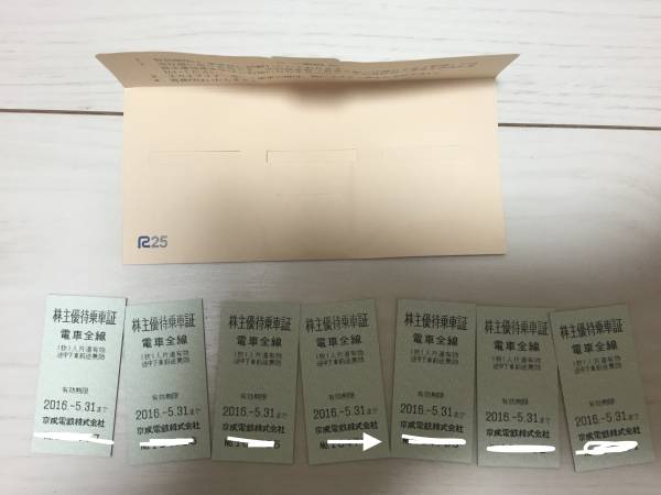 京成電鉄 株主優待乗車券 切符型 7枚 ～5月31日