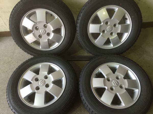 155/65R13 スズキ純正アルミホイール スタッドレス 中古タイヤ 