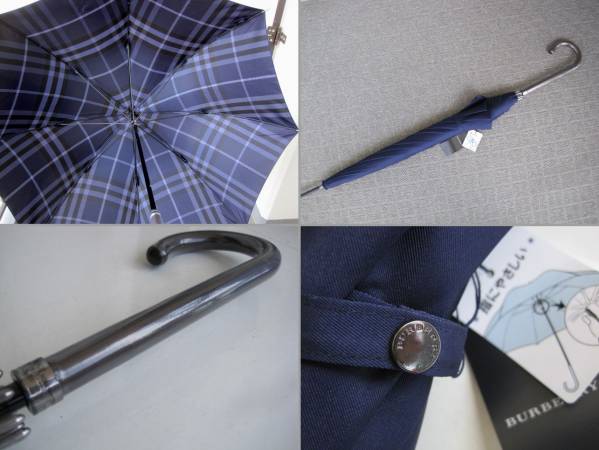 送料安 新品 バーバリー 傘 雨傘 長傘 女性用 チェック 日本製 H
