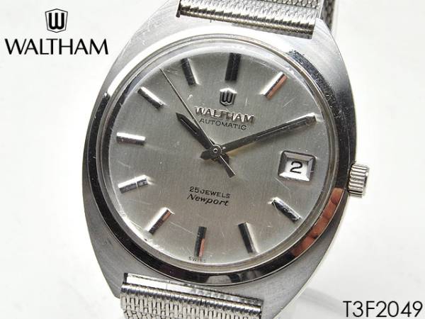 メンズ WALTHAM Newport 25石 自動巻き デイト付 ヴィンテージ腕時計