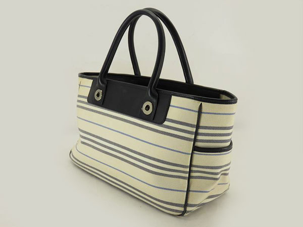 1円 バーバリー ストライプ キャンバス トートバッグ BP762