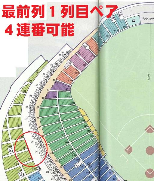 【最前列】6/18 東京ドーム 巨人vs千葉ロッテ★3塁指定 2～4連番