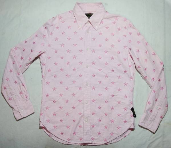 IZREEL イズリール 星柄刺繍シャツ スターシャツ 裾マチ付き