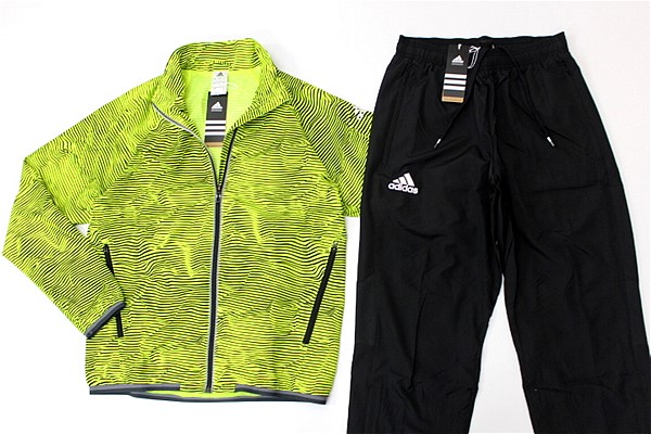 ★adidas 新品 メンズ ウインド 上下セット 黄黒[SET0876-M]五