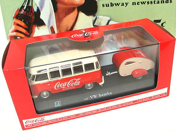 【新品】1/43VW-バス トレーラー付（コカコーラグッズ）