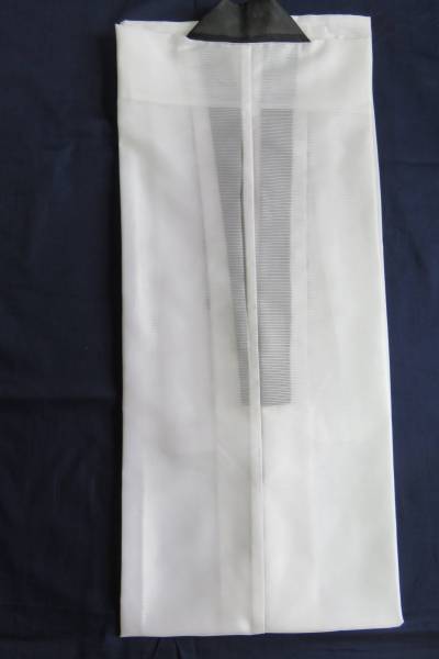 徳329紳士物*夏物｛化繊地　絽白　長襦袢｝☆半襟付☆新品*丈140