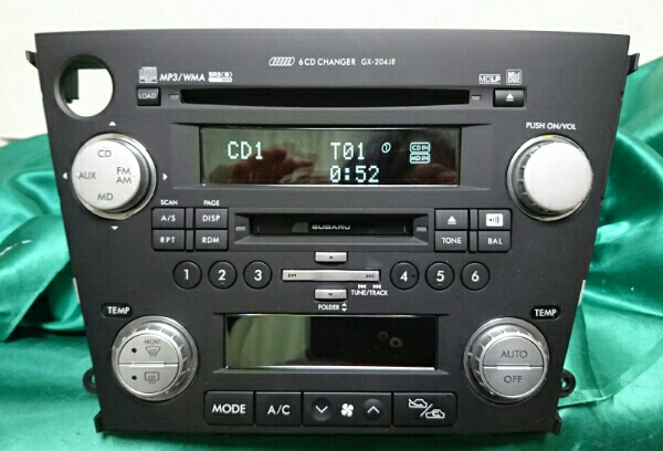 早い者勝ち！BL5 BP5 レガシィ純正☆6連CD/MD☆GX204JEF2 動作OK この