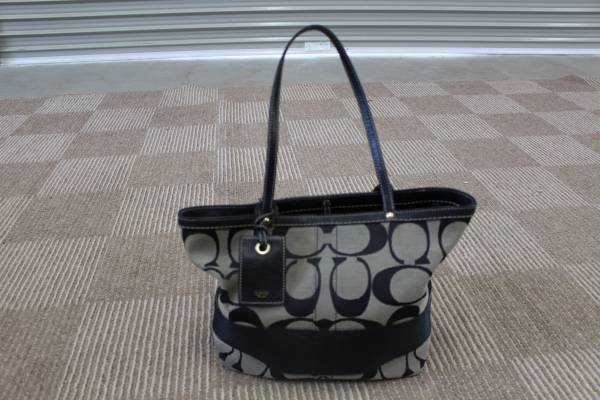 COACH コーチ トートバッグ シグネチャー ストライプ グレー COACH