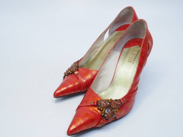 ★超美品◆POOL SIDE◆本革パンプス 23.5◆A24