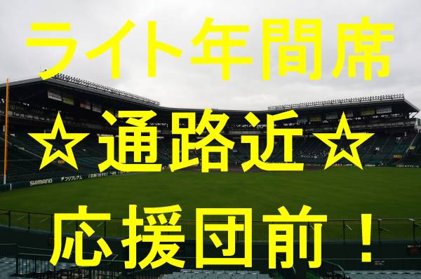 ☆応援団前・通路近☆ライト年間4席連番8/27(土)阪神vsヤクルト