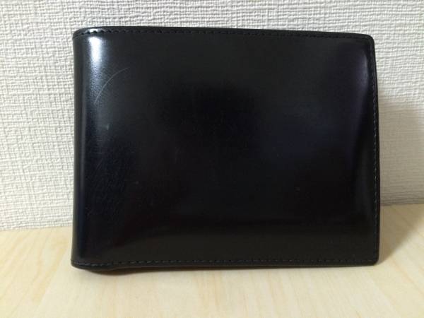 ETTINGER 二つ折り財布 ブラック レザー 黒×黄